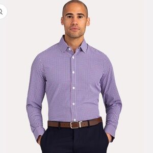 Mizzen + Main Men's Purple  Checkered Shirt Leeward